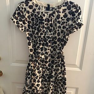 Crewcuts Navy/Brown Animal Print Dress Sz 14 NWOT